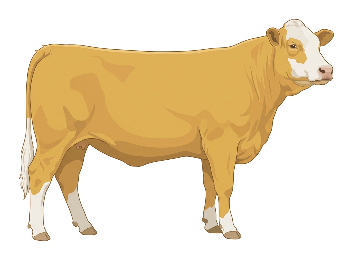 Gold with a white face Fullblood Simmental Heifer