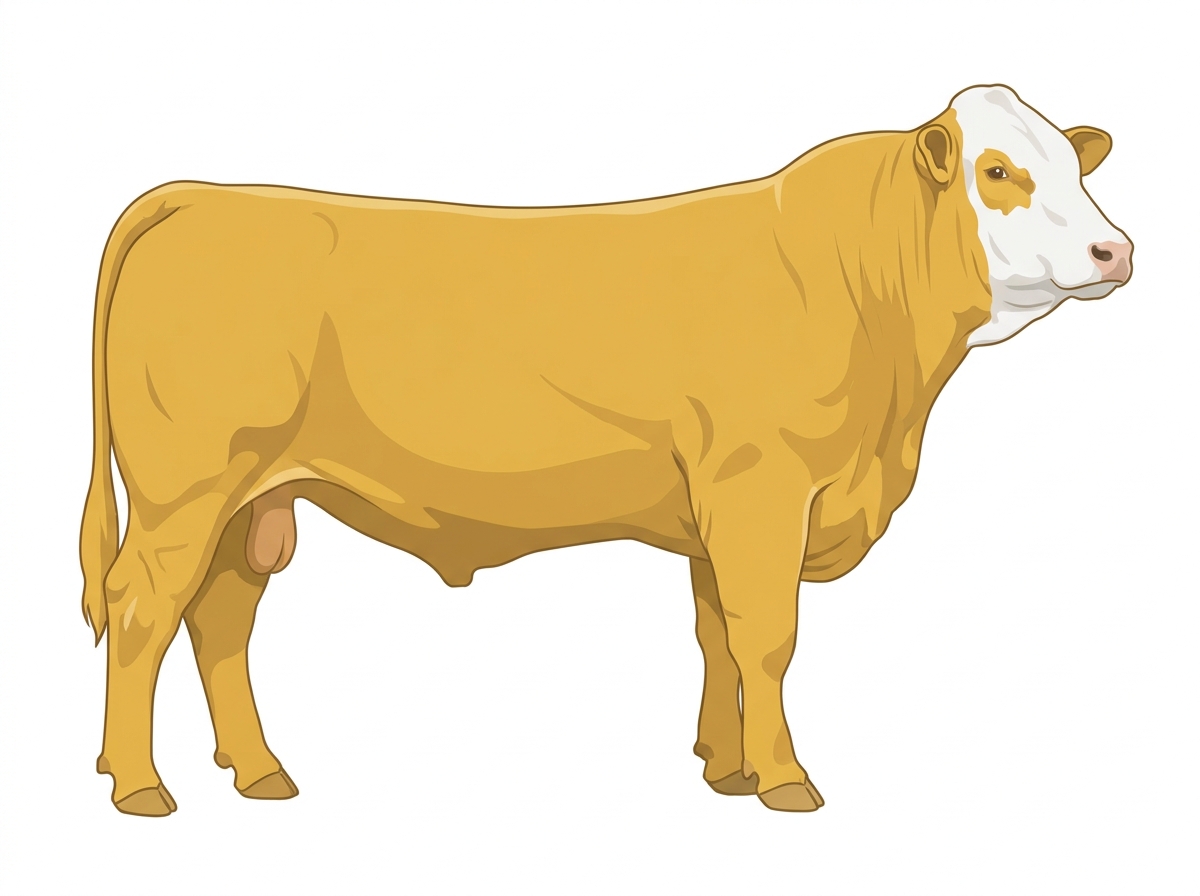 Gold with full white face Fullblood Simmental Bull