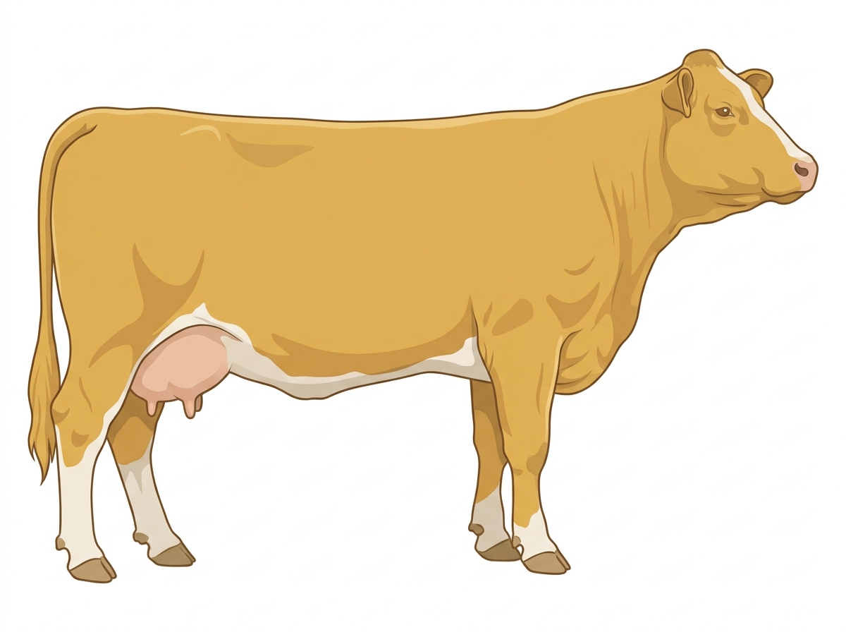 Gold with minimal white markings Fullblood Simmental Cow