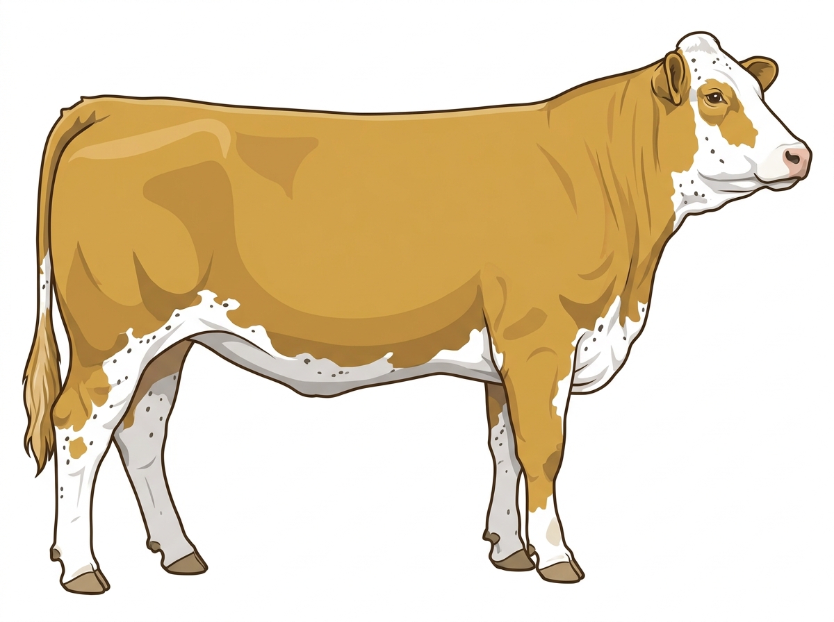 Gold with ticking in the white Fullblood Simmental Cow