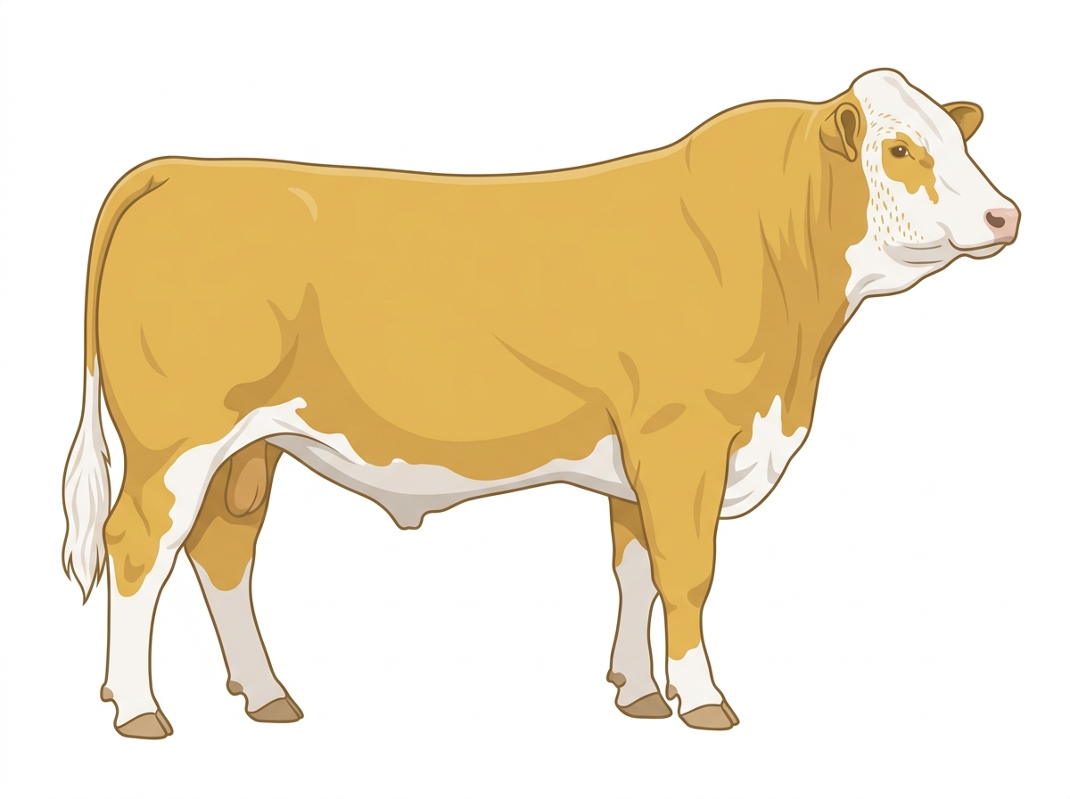 Gold with white face with ticking Fullblood Simmental Bull