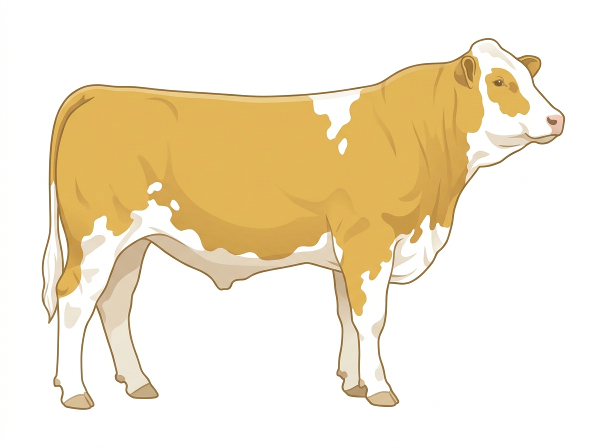 Gold with white spots Fullblood Simmental Steer