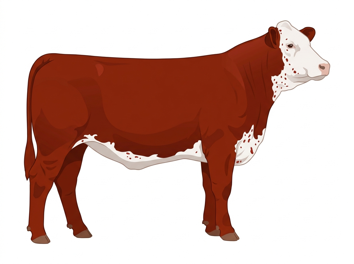 Red with a full white face, white brisket and underline and ticking in the white Fullblood Simmental Heifer