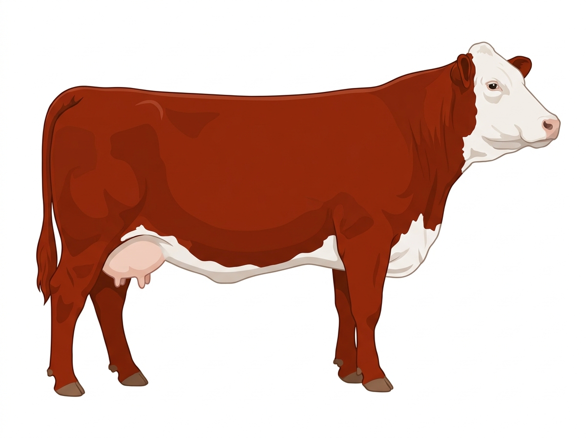 Red with a full white face, white brisket and underline Fullblood Simmental Cow