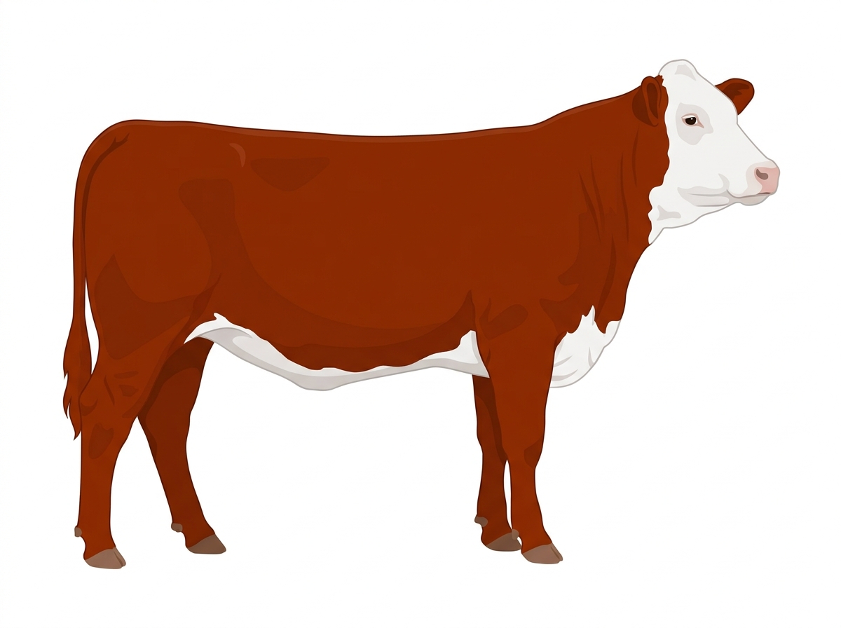 Red with a full white face, white brisket and underline Fullblood Simmental Heifer