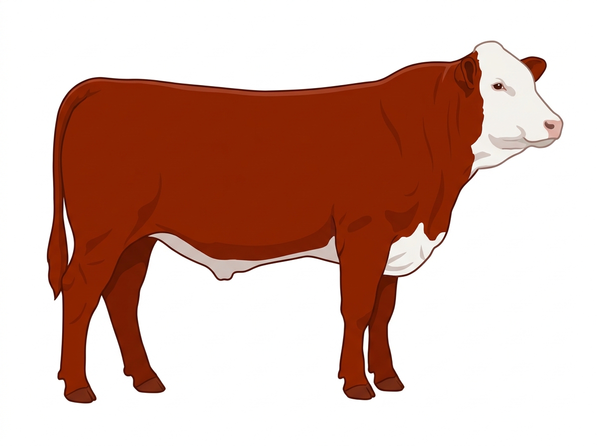 Red with a full white face, white brisket and underline Fullblood Simmental Steer