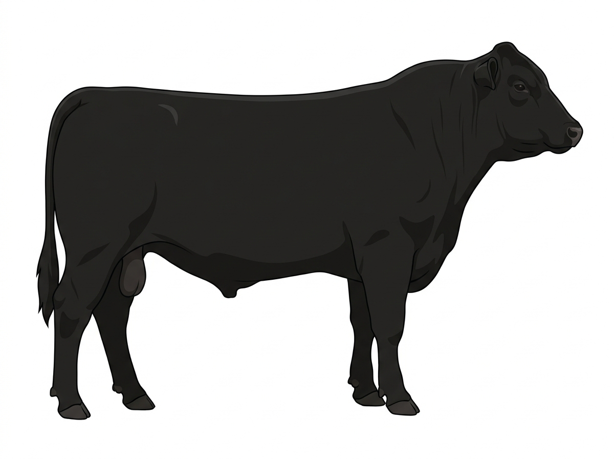 Black Gelbvieh Cross Bull