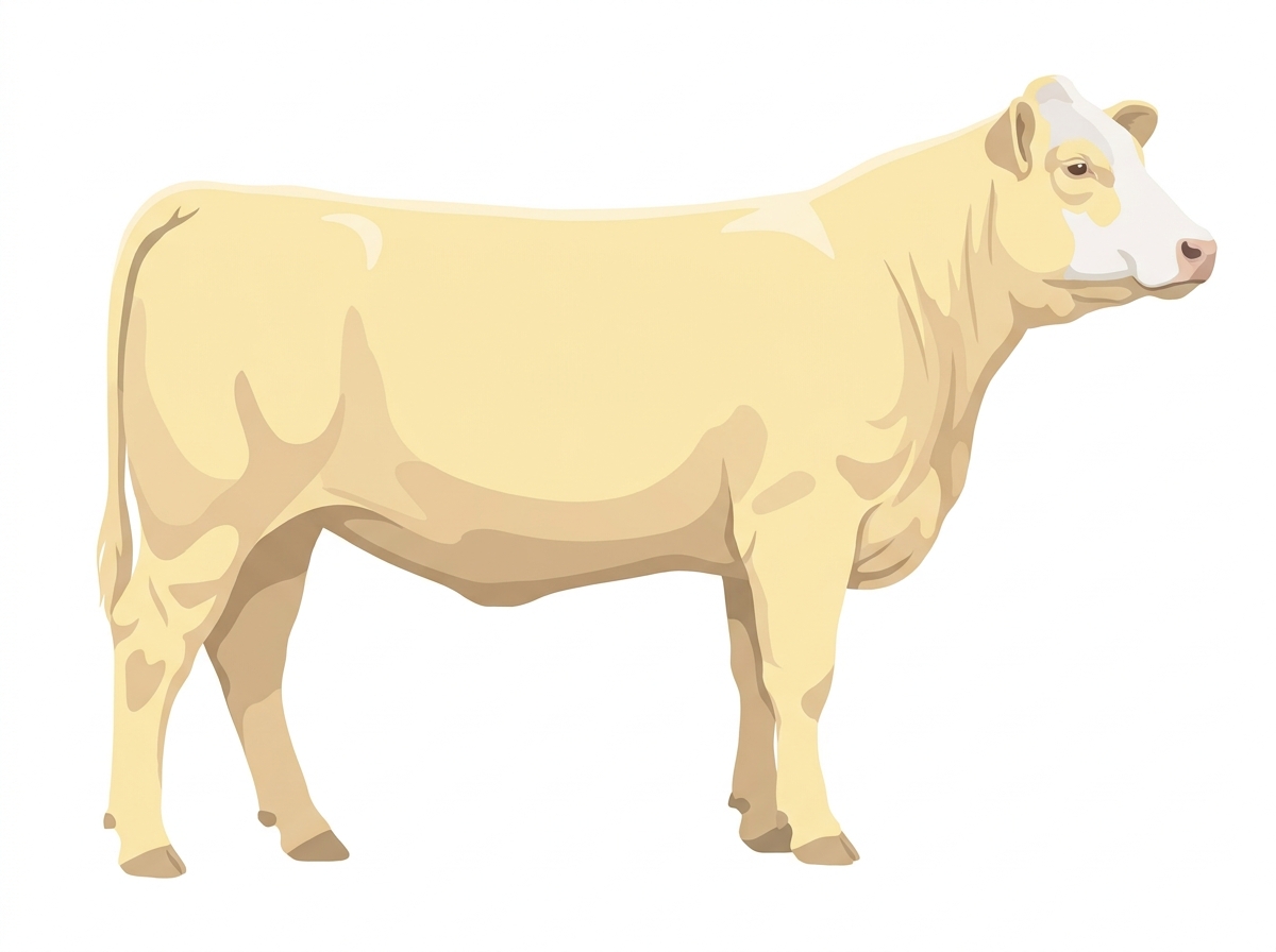 Cream with a partial white face Gelbvieh Cross Heifer