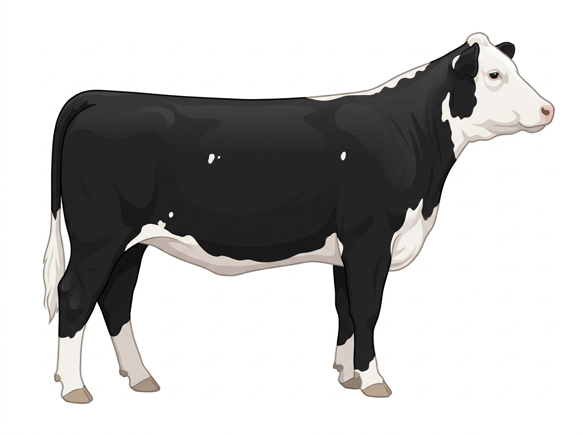 Black with a few white spots Hereford Cross Heifer