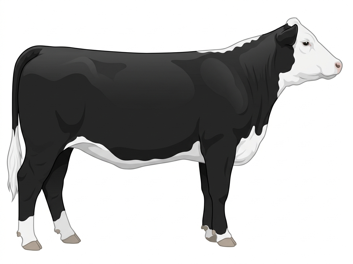Black with a white face Hereford Cross Heifer