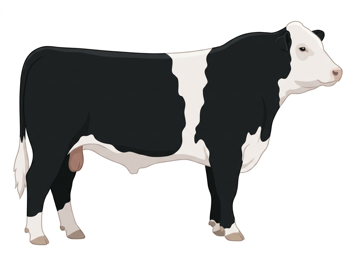 Black with white belt Hereford Cross Bull