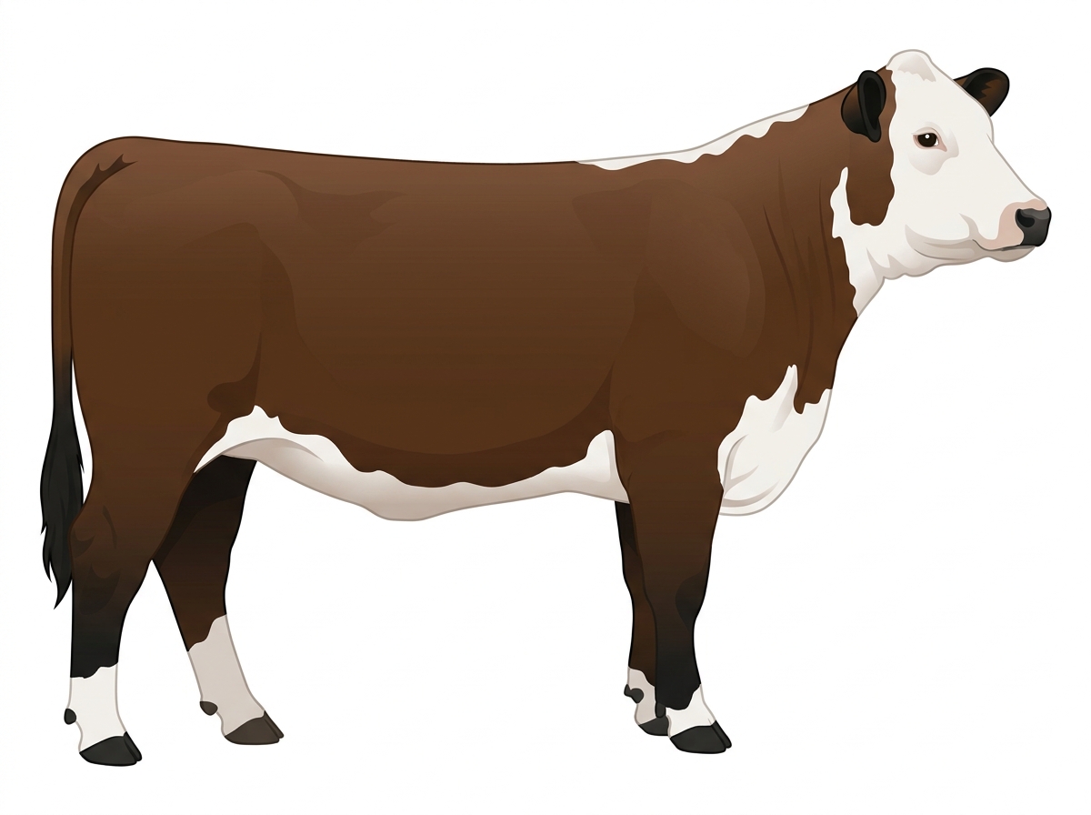 Brown with black points Hereford Cross Heifer