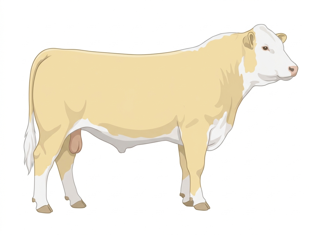 Cream with a white face Hereford Cross Bull