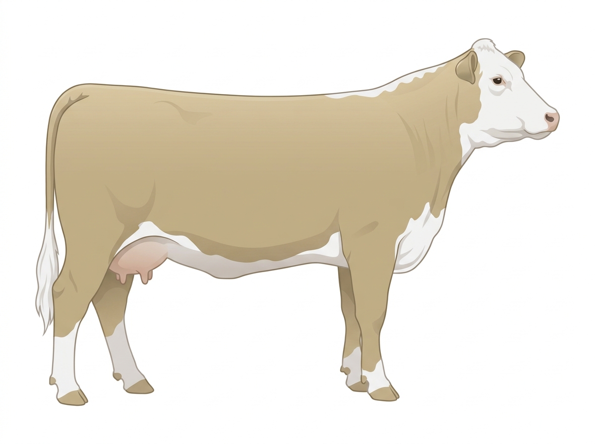 Cream with a white face Hereford Cross Cow