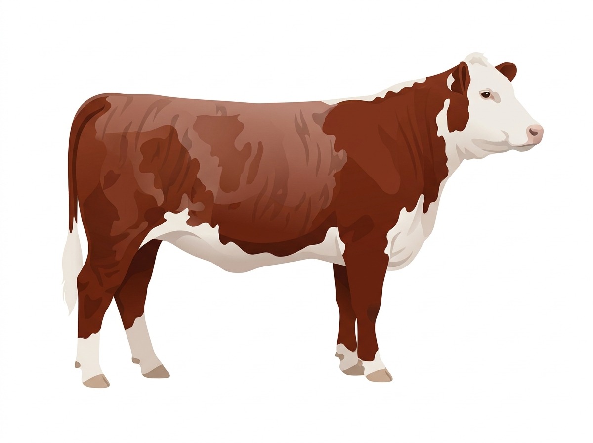 Red light roan faint brindle with white face Hereford Cross Heifer