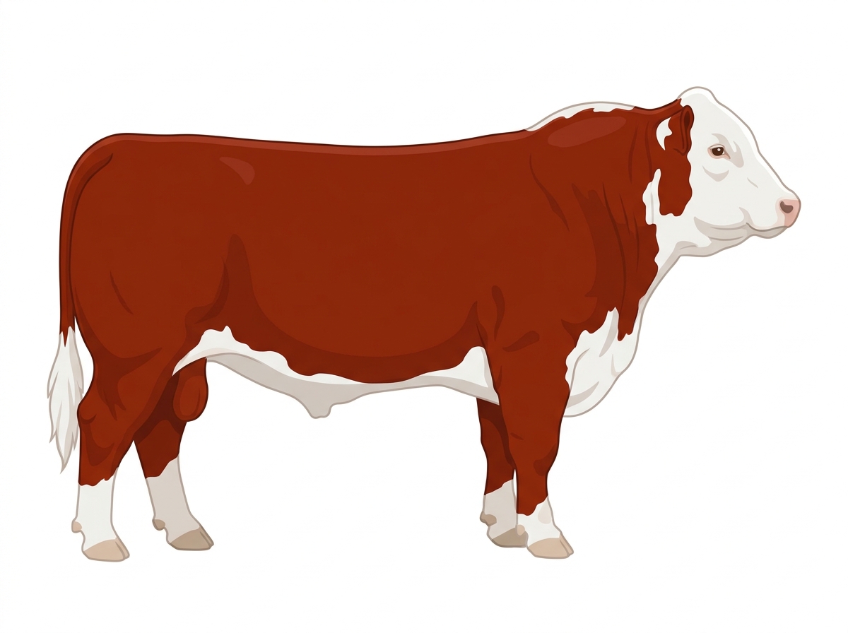 Red with a white face Hereford Cross Bull