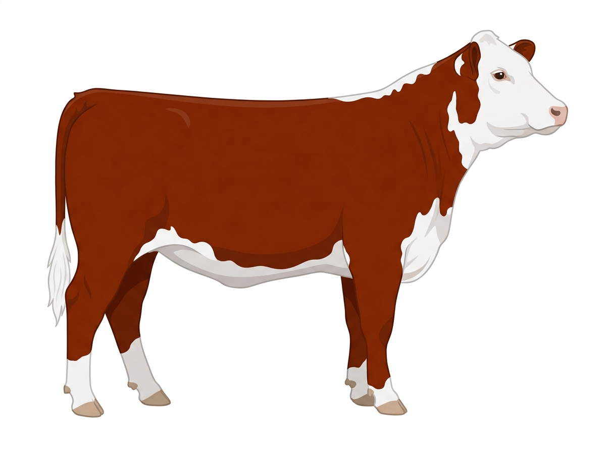 Red with a white face Hereford Cross Heifer