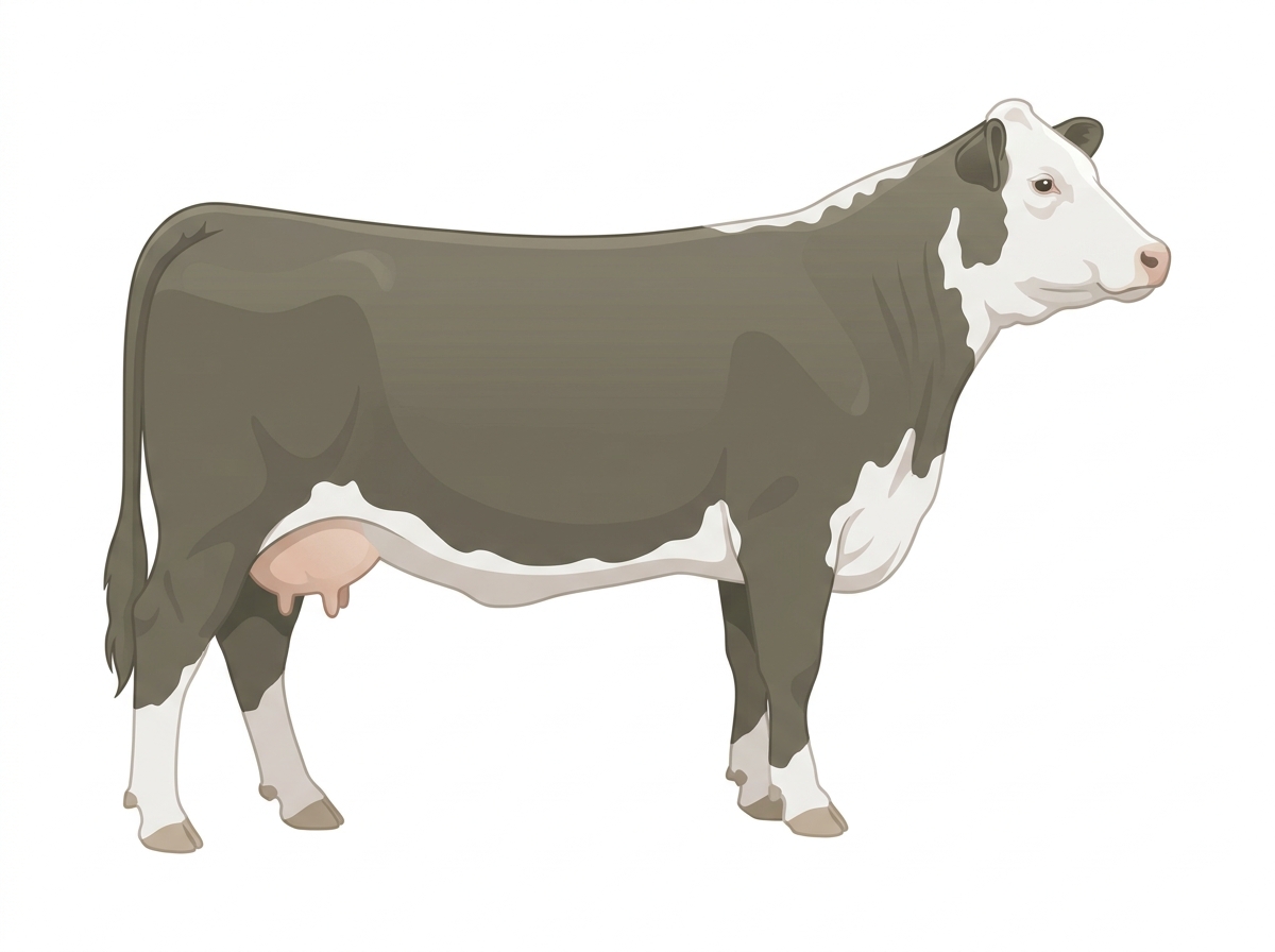 Smoky with a white face Hereford Cross Cow