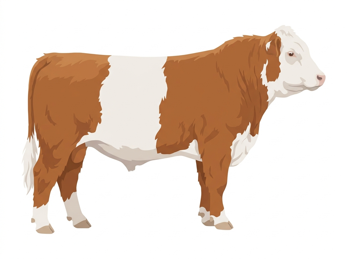 Red Dun with white face Hereford x Belted Galloway Cross Bull
