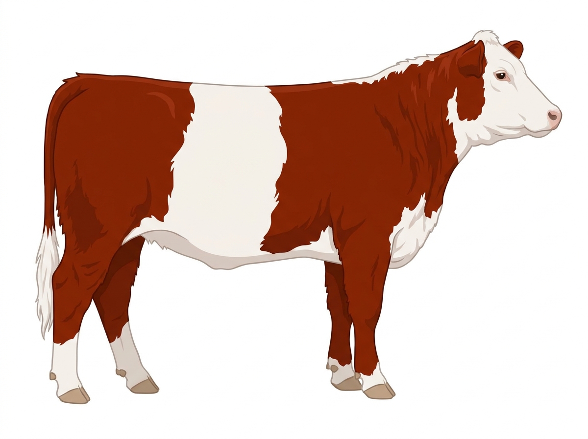Red with partial white face Hereford x Belted Galloway Cross Heifer