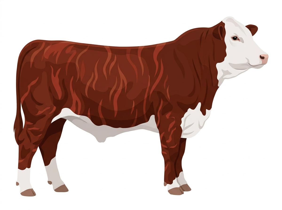 Red brindle with white face Hereford x Brahman Cross Steer
