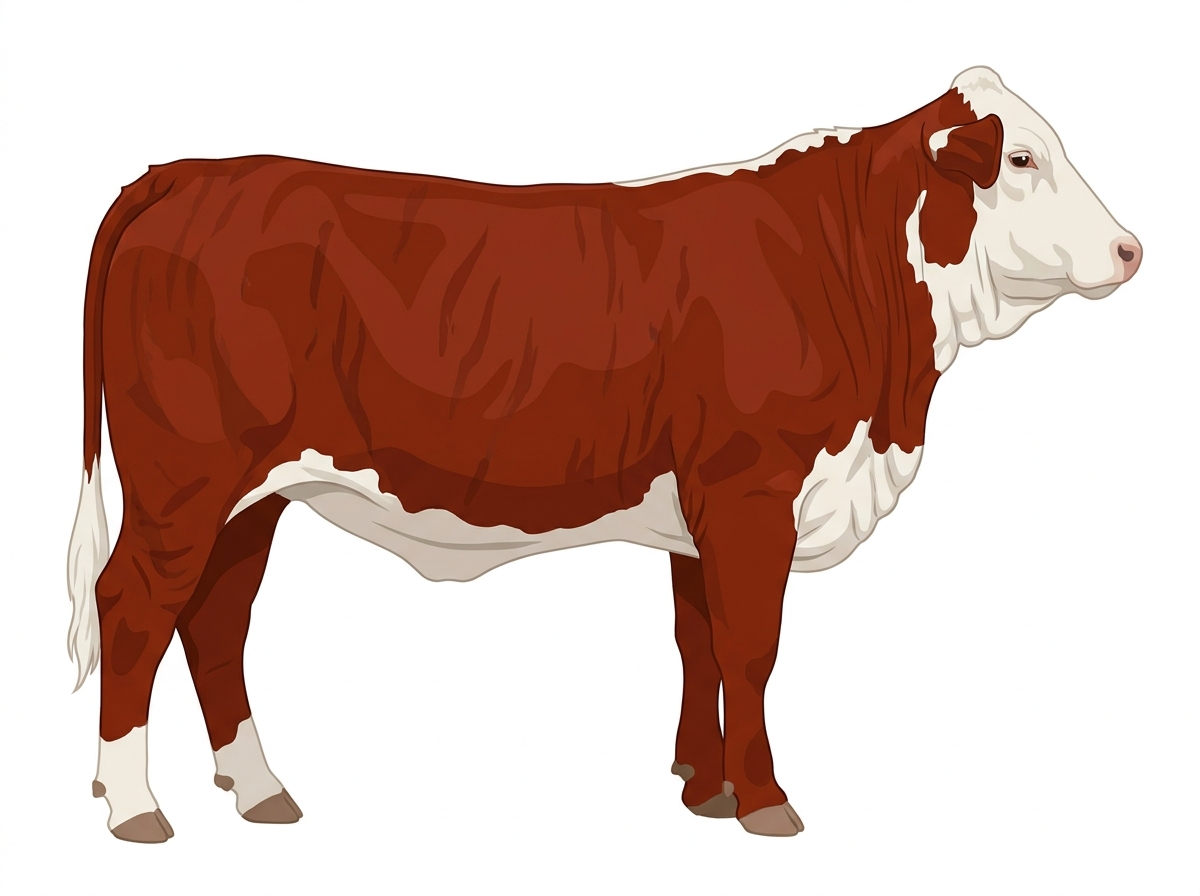 Red faint brindle with partial white face Hereford x Brahman Cross Heifer