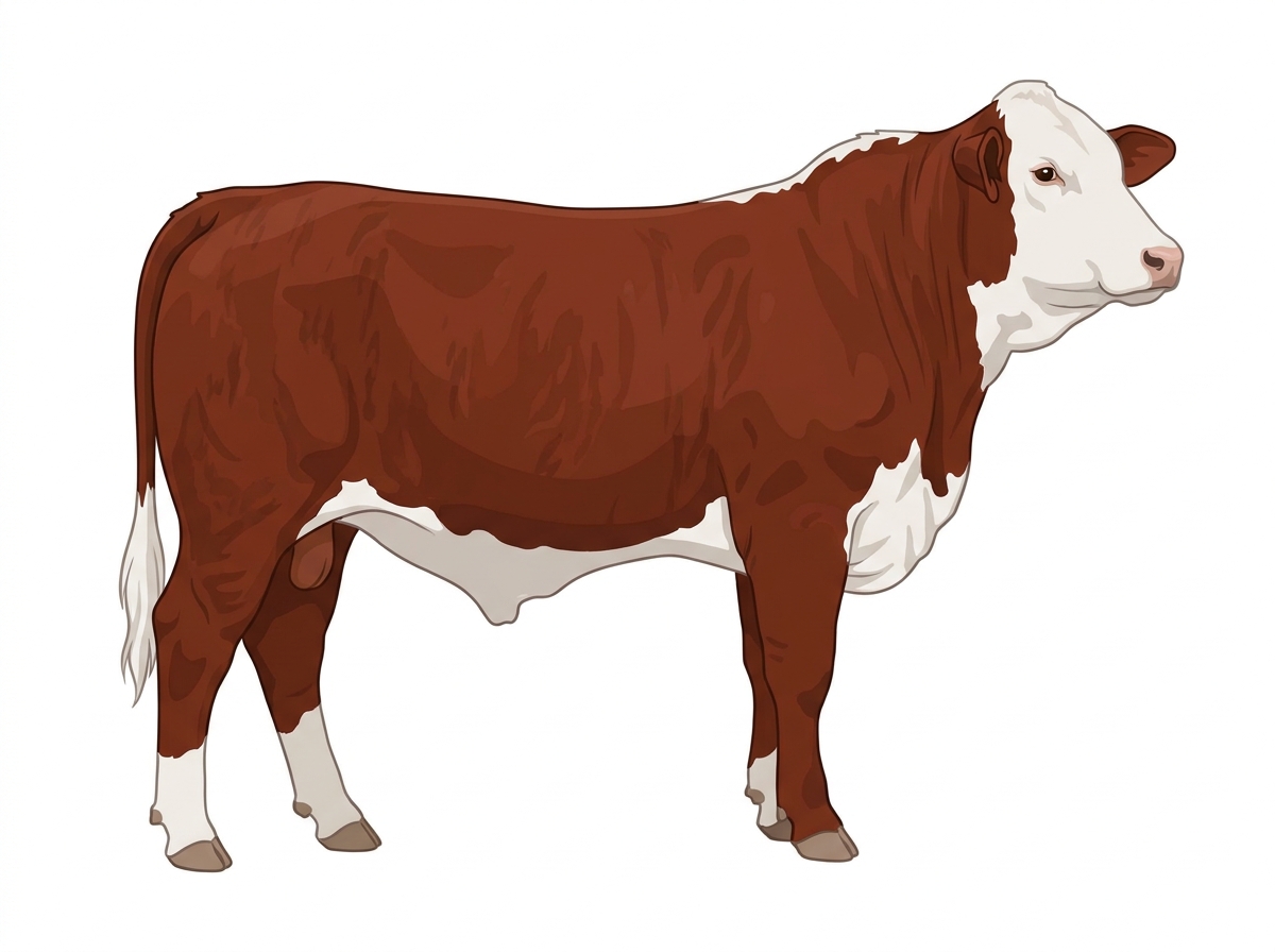 Red faint brindle with partial white face Hereford x Brahman Cross Steer