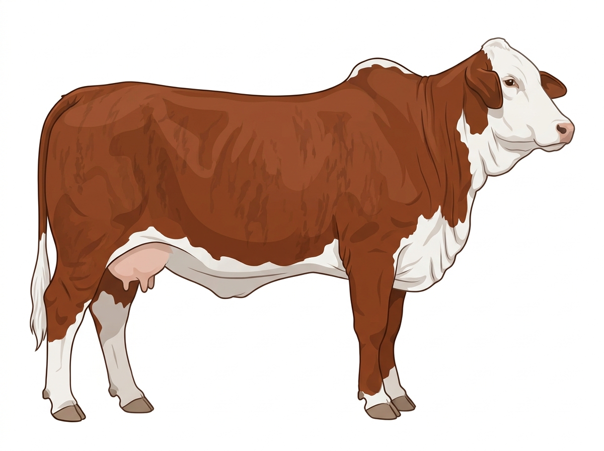 Red faint brindle with white face Hereford x Brahman Cross Cow