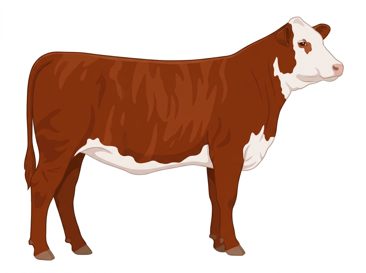 Red faint brindle with white face Hereford x Brahman Cross Heifer
