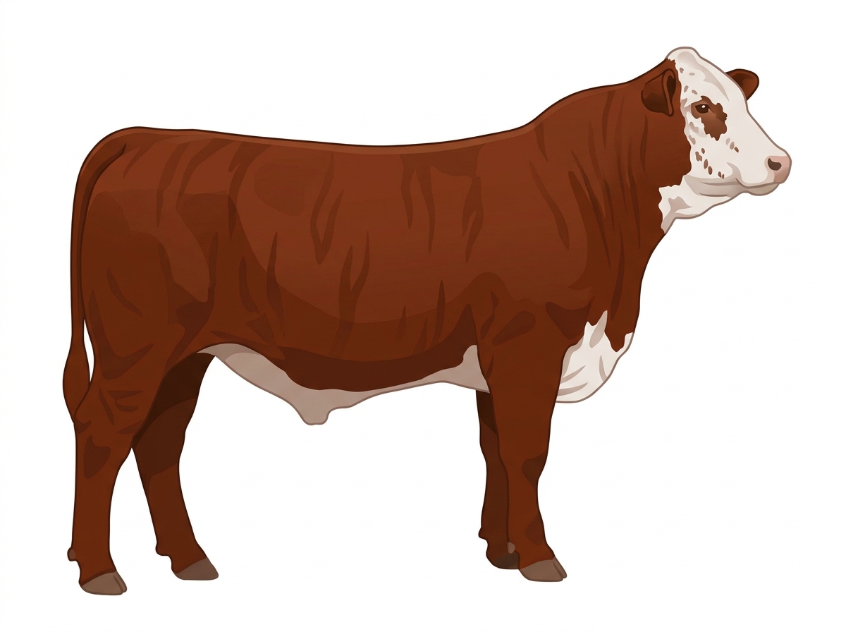 Red faint brindle with white face with ticking Hereford x Brahman Cross Steer