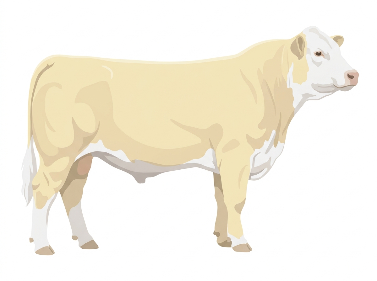 Cream with a white face Hereford x Charolais Cross Bull