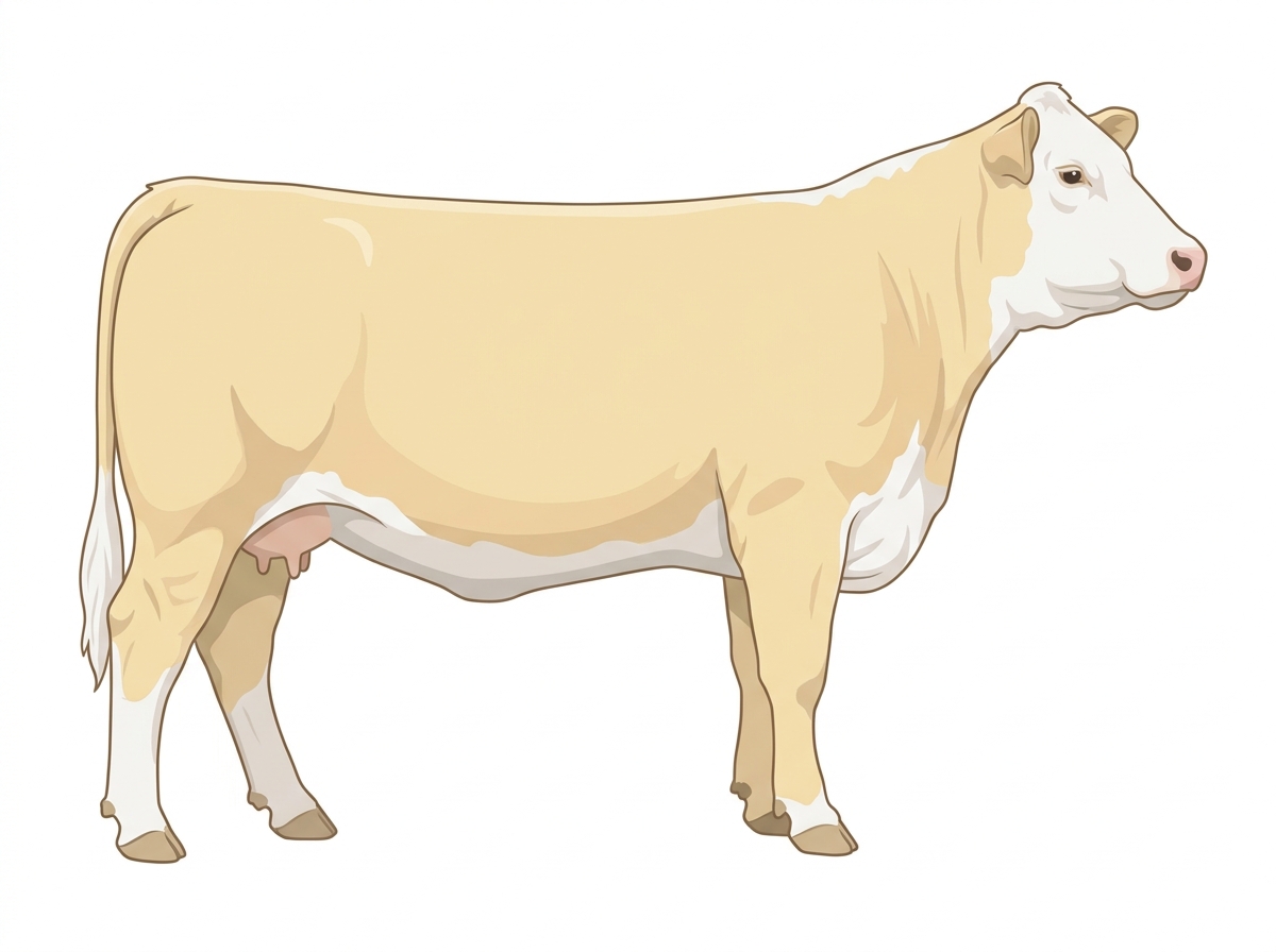 Cream with a white face Hereford x Charolais Cross Cow