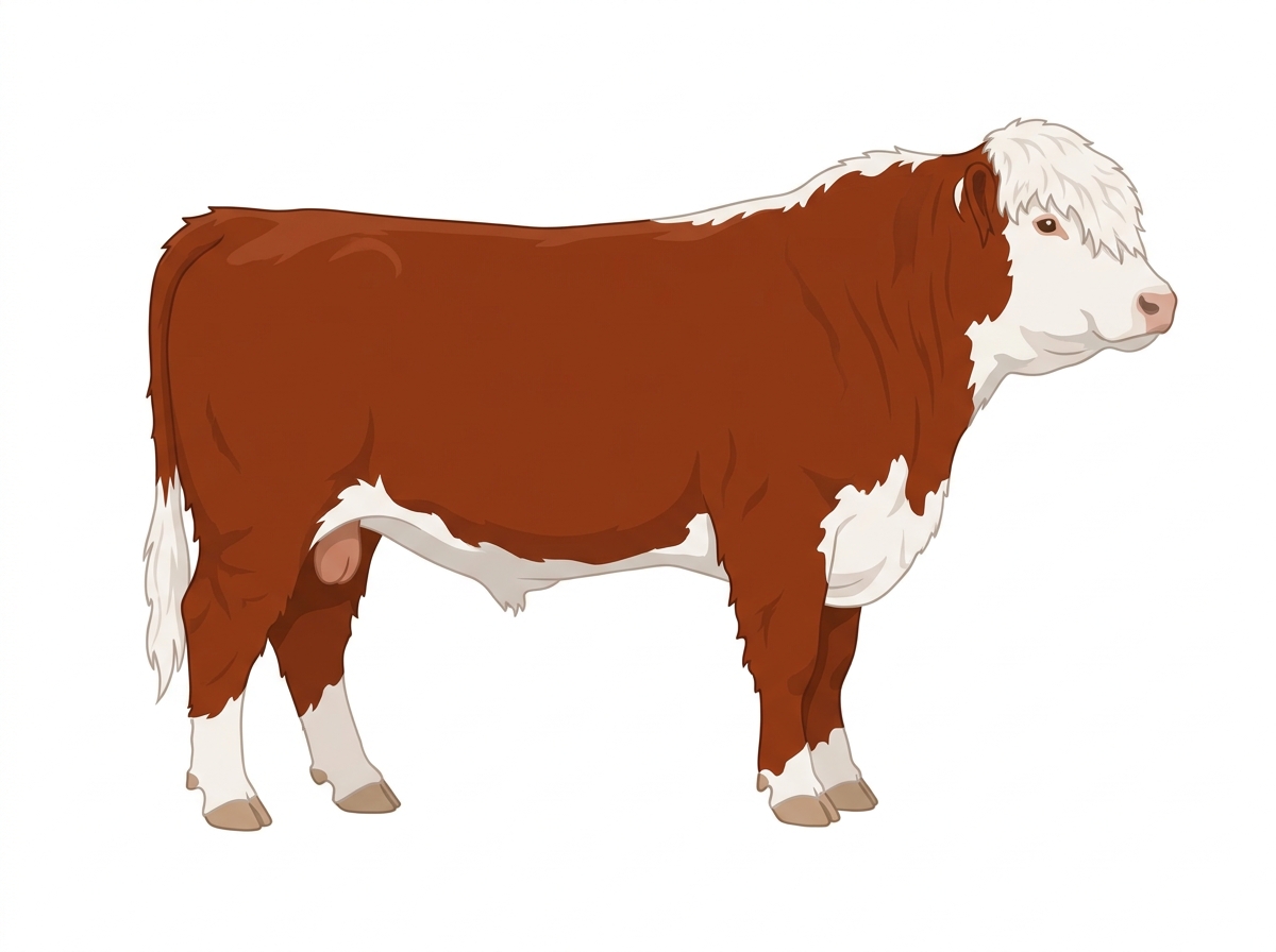 Red faint brindle with white face Hereford x Highlander Cross Bull