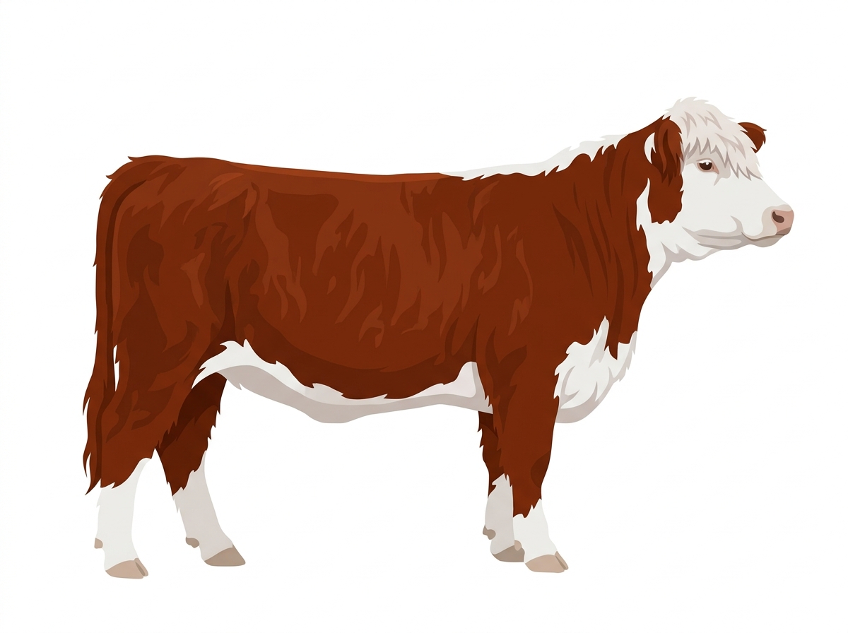 Red faint brindle with white face Hereford x Highlander Cross Heifer