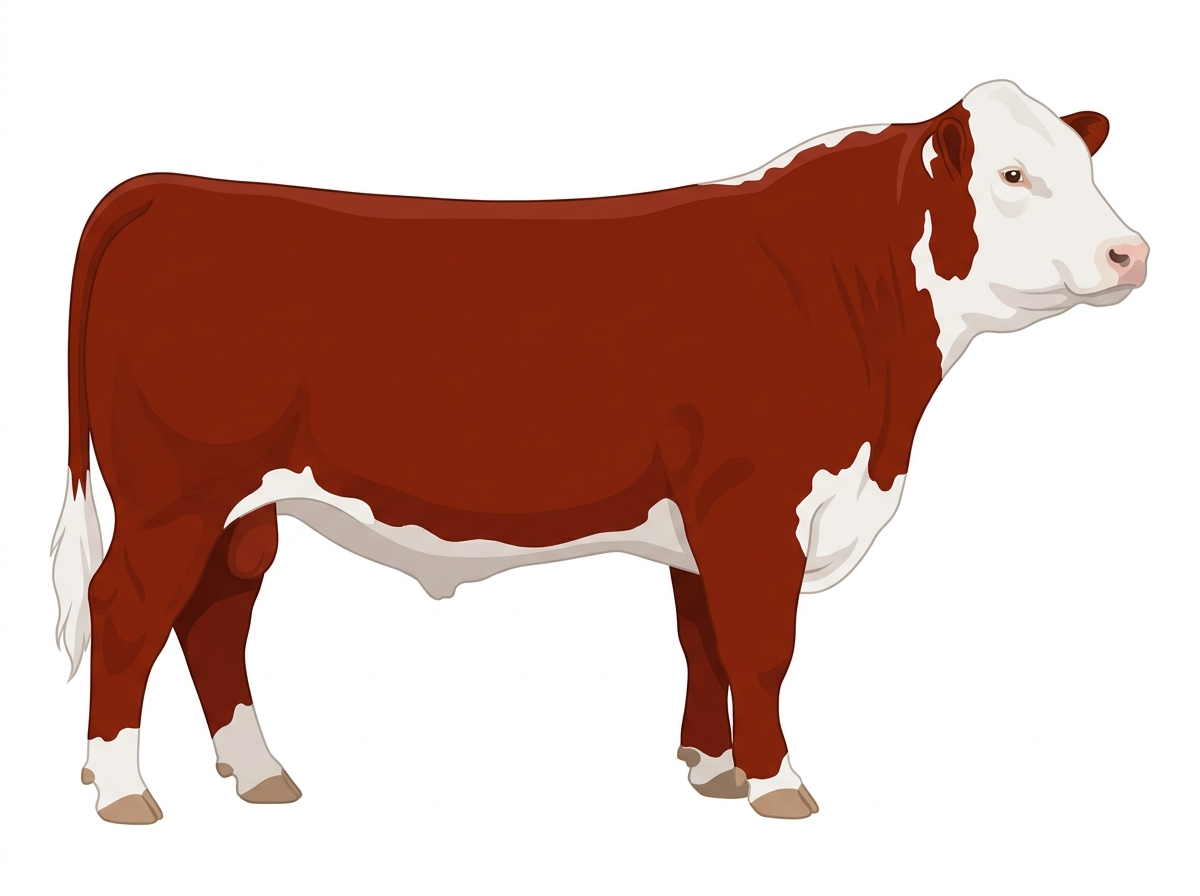 Red with white face Hereford x Shorthorn Cross Bull