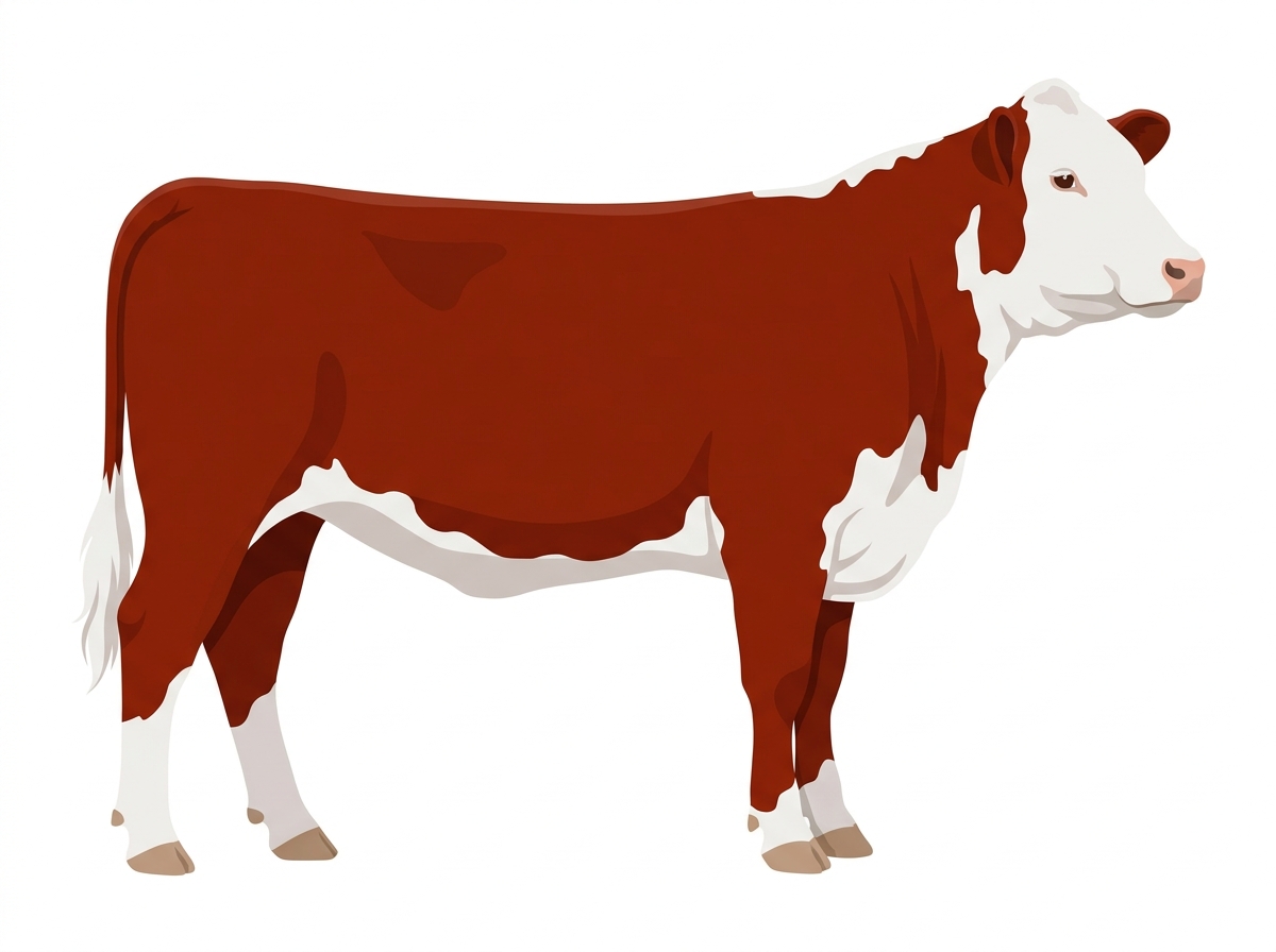 Red with white face Hereford x Shorthorn Cross Heifer
