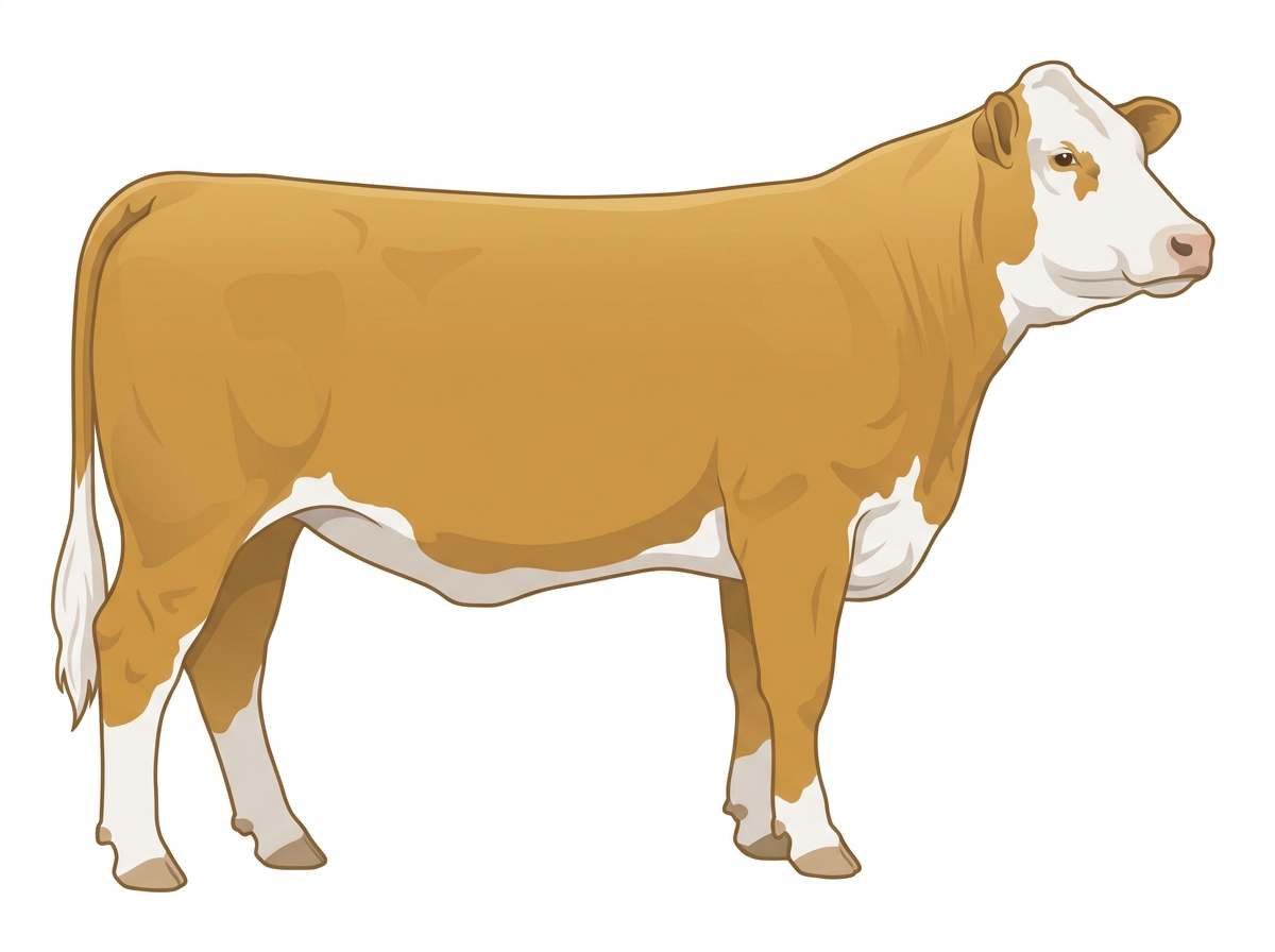Gold with white face Hereford x Simmental Cross Heifer