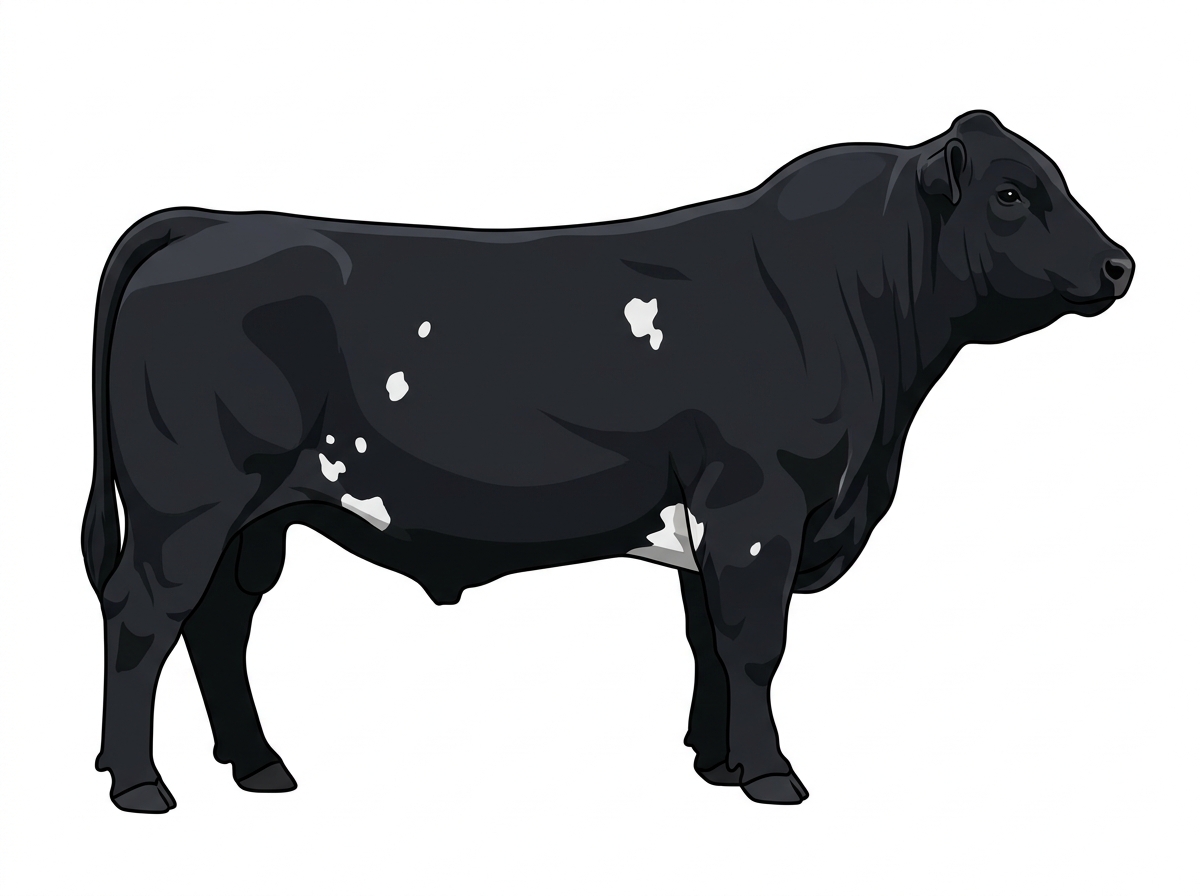 Black with a few white spots Highlander Cross Bull