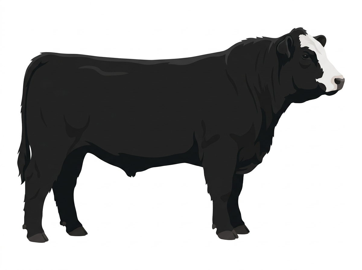 Black with a partial white face Highlander Cross Bull