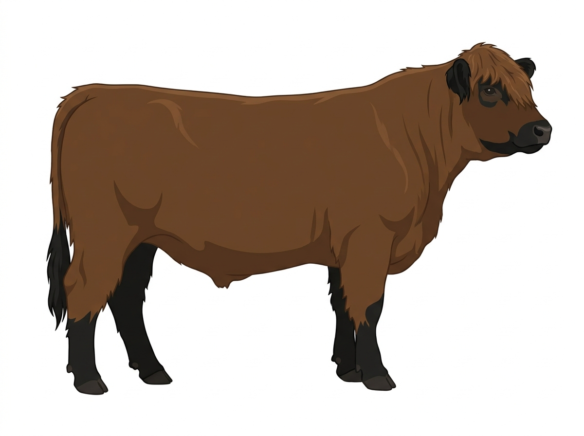 Brown with black points Highlander Cross Steer