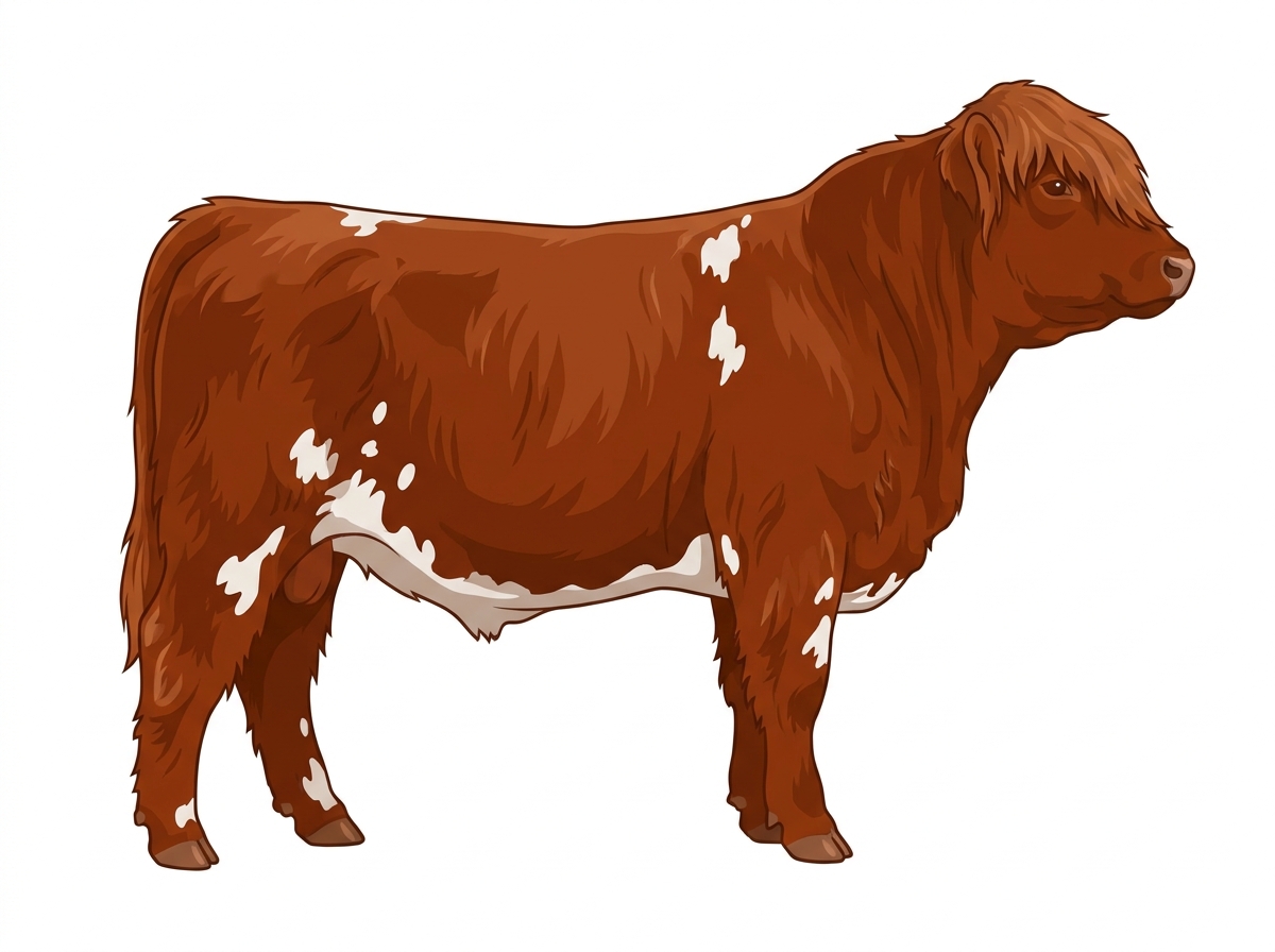 Red with a few white spots Highlander Cross Steer