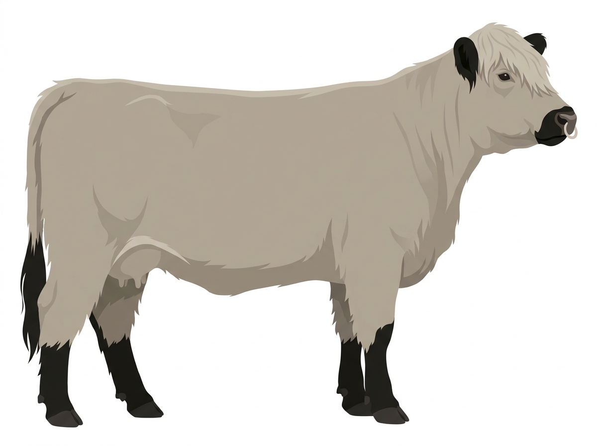 Silver Dun with black points and a pale muzzle ring and lighter underline Highlander Cow