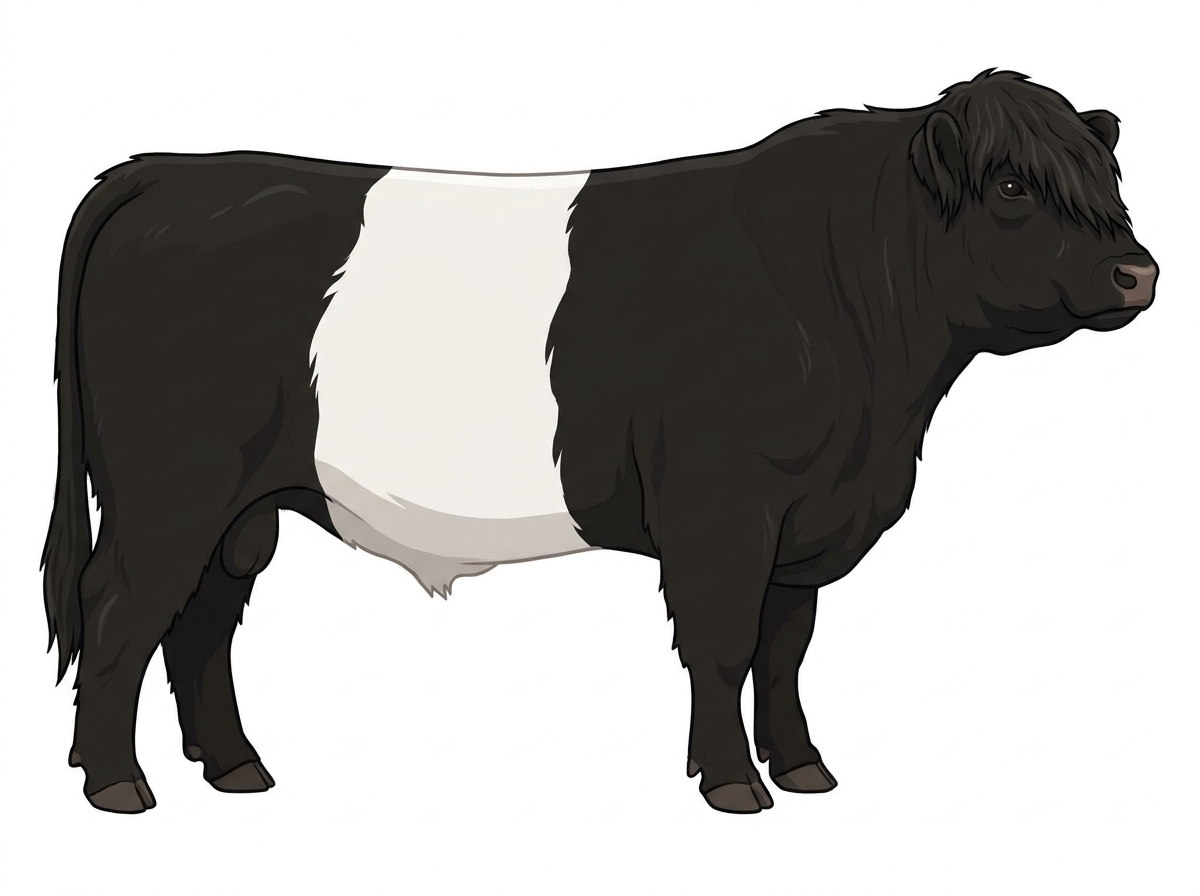 Black with white belt Highlander x Belted Galloway Cross Bull