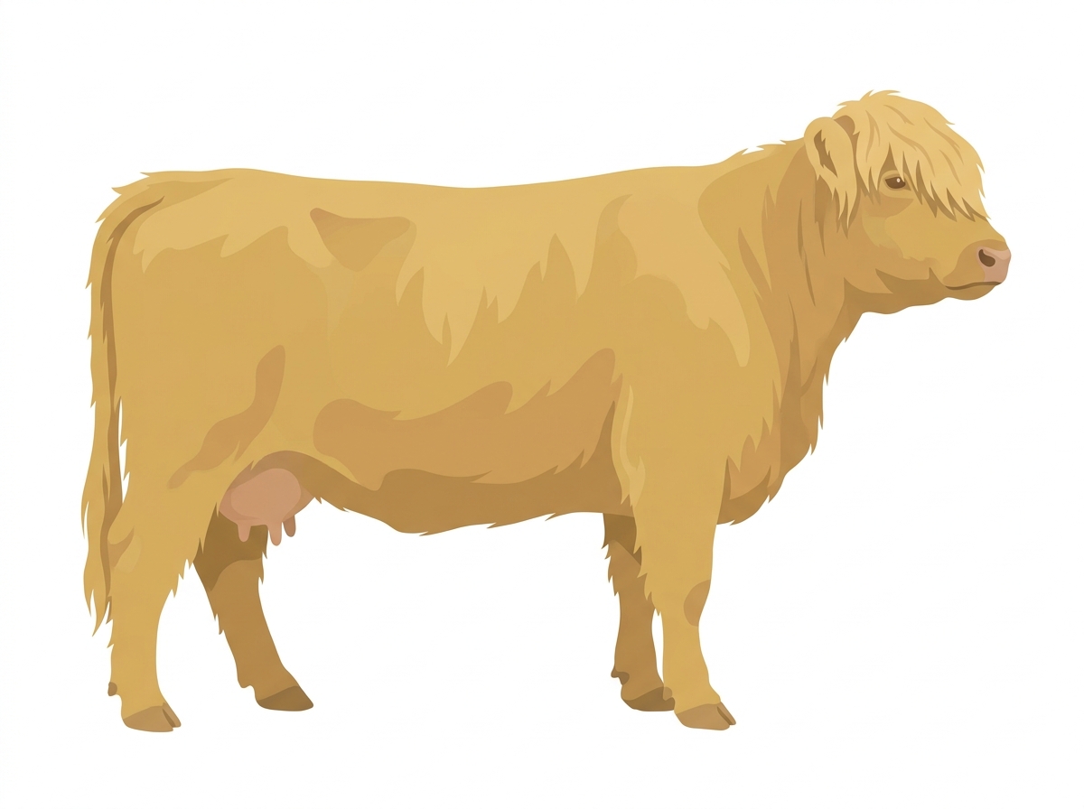 Yellow Dun Highlander Cow