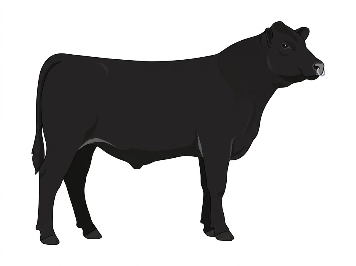 Black with a pale muzzle ring and lighter underline Lim-Flex Steer