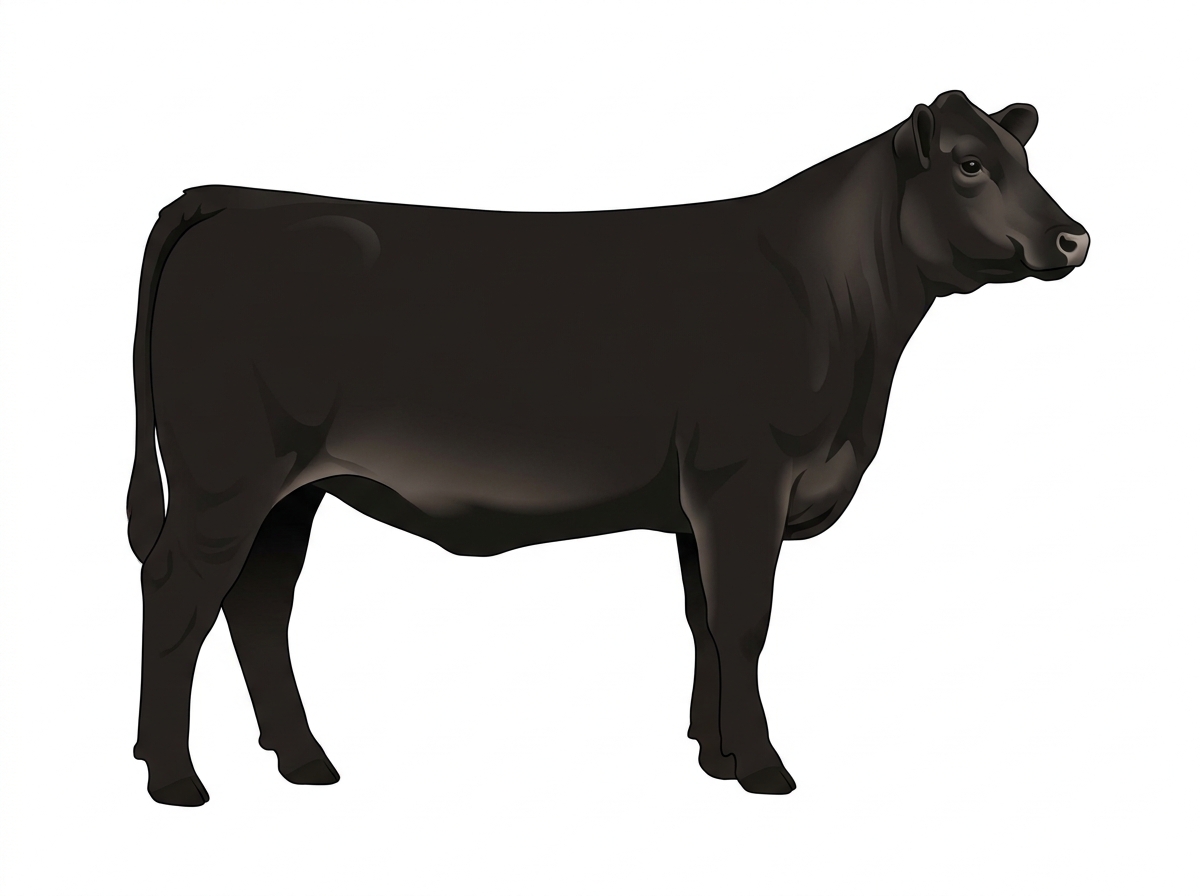 Black with minimal white face markings Limousin Cross Heifer