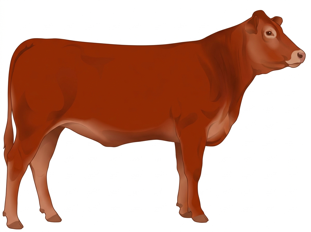 Red with a pale muzzle ring and lighter underline Limousin Cross Heifer