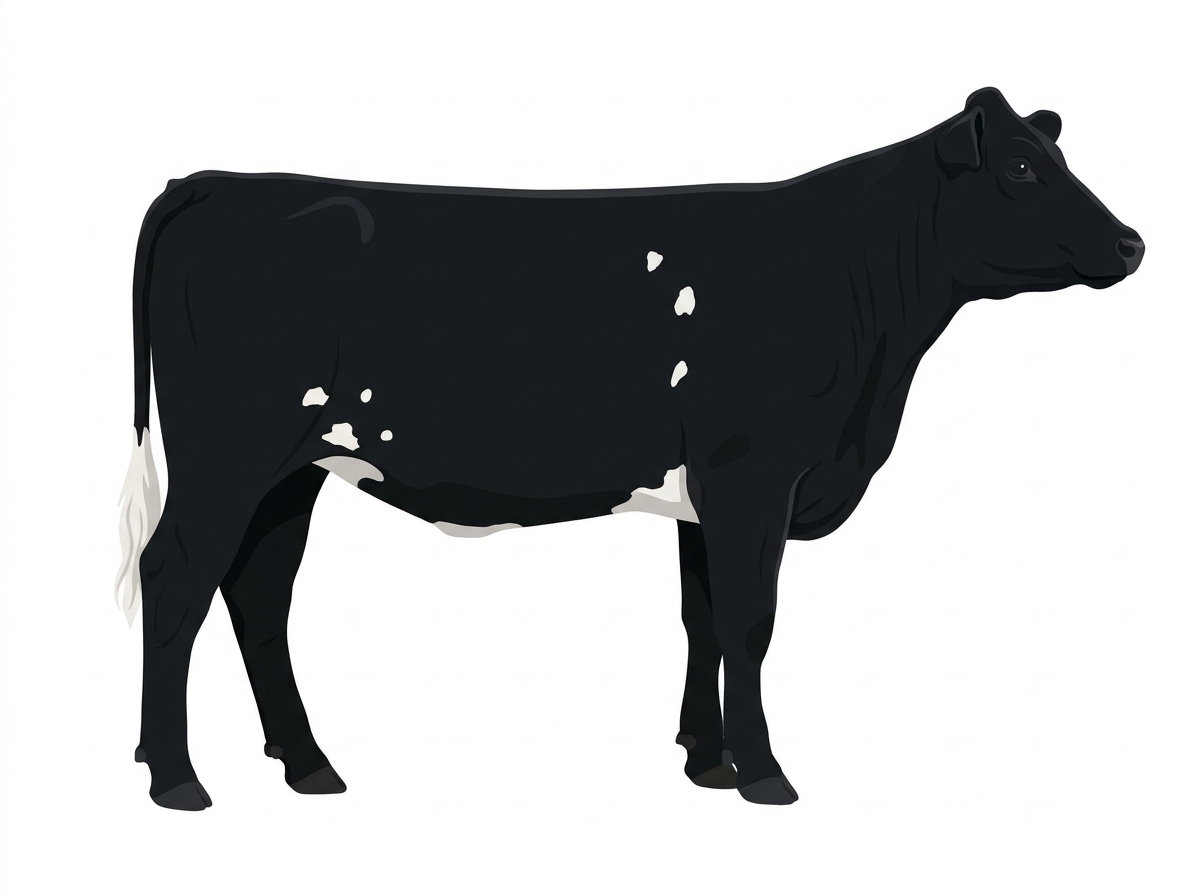Black with a few white spots Maine-Anjou Cross Heifer