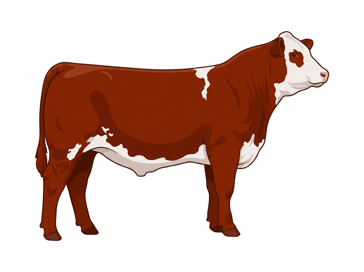 Red with a few white spots Maine-Anjou Cross Steer