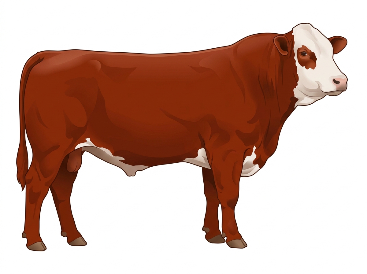 Red with white face Maine-Anjou Cross Bull